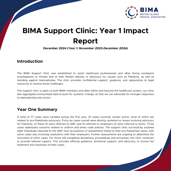 BIMA Support Clinic Year 1 Impact Report (Instagram Post)